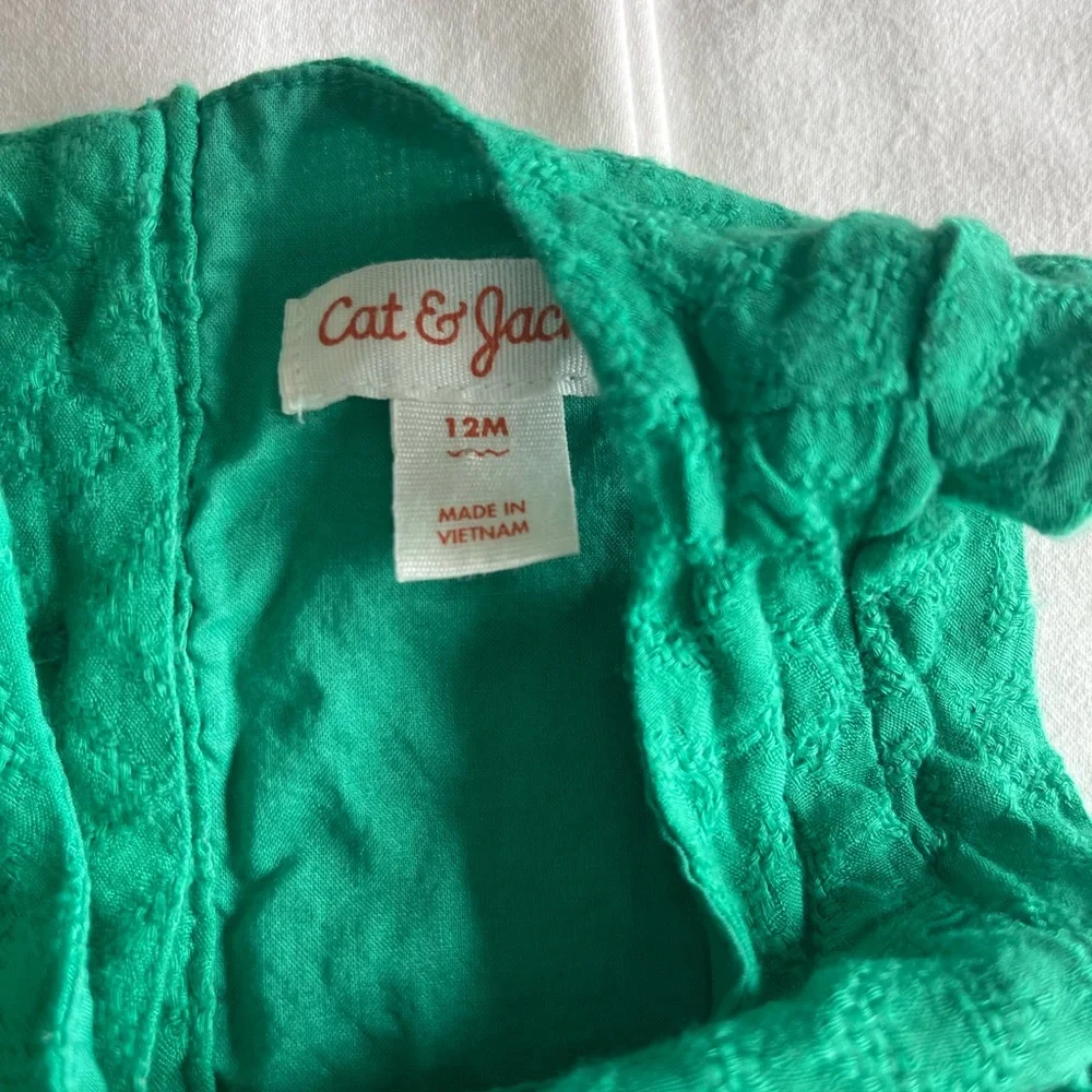 Cat & Jack Green Dress and Diaper Cover Set